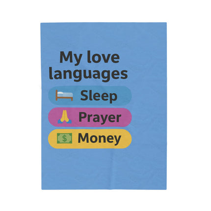 Cozy Love Languages Plush Blanket | Perfect Gift for Sleep Lovers, Prayer Enthusiasts & Money Dreamers, Unique Home Decor